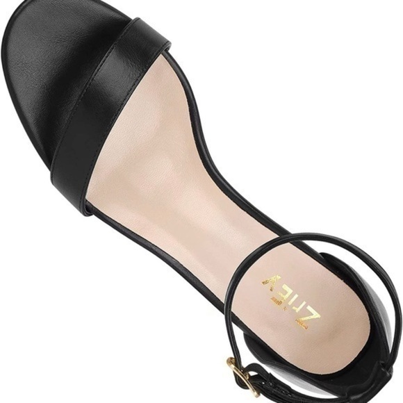 NWT/Box ZriEy Women's Strappy black Chunky Low Heeled Sandals Size 7 - Picture 4 of 9
